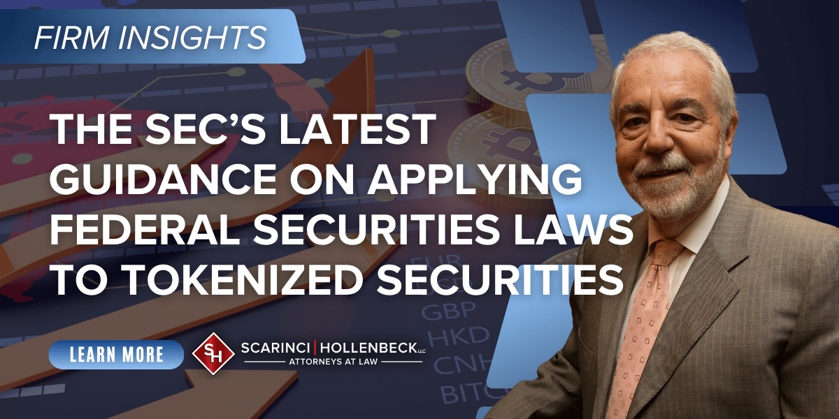 SEC guidance on tokenized securities and federal securities law compliance